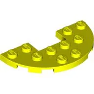 Plate Round Half 3 x 6 with 1 x 2 Cutout / Vibrant Yellow