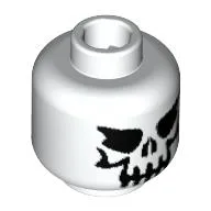 Minifig Head Skeleton, Evil Skull Print / White