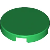 Tile Round 2 x 2 with Bottom Stud Holder / Green