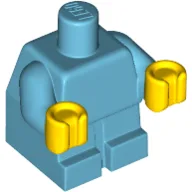 Baby / Toddler Body with Fixed Arms and Yellow Hands / Medium Azure