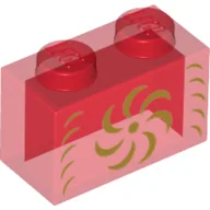 Brick 1 x 2 with Gold Decorations Print