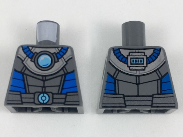 Lego Torso Armor with Medium Azure Round Crystal with Blue Tubes Pattern (Mr. Freeze)