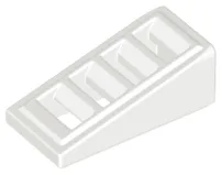 Brick Sloped 18° 2 x 1 x 2/3 with 4 Slots / Grate / White