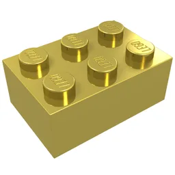 Brick 2 x 3 / Chrome Gold