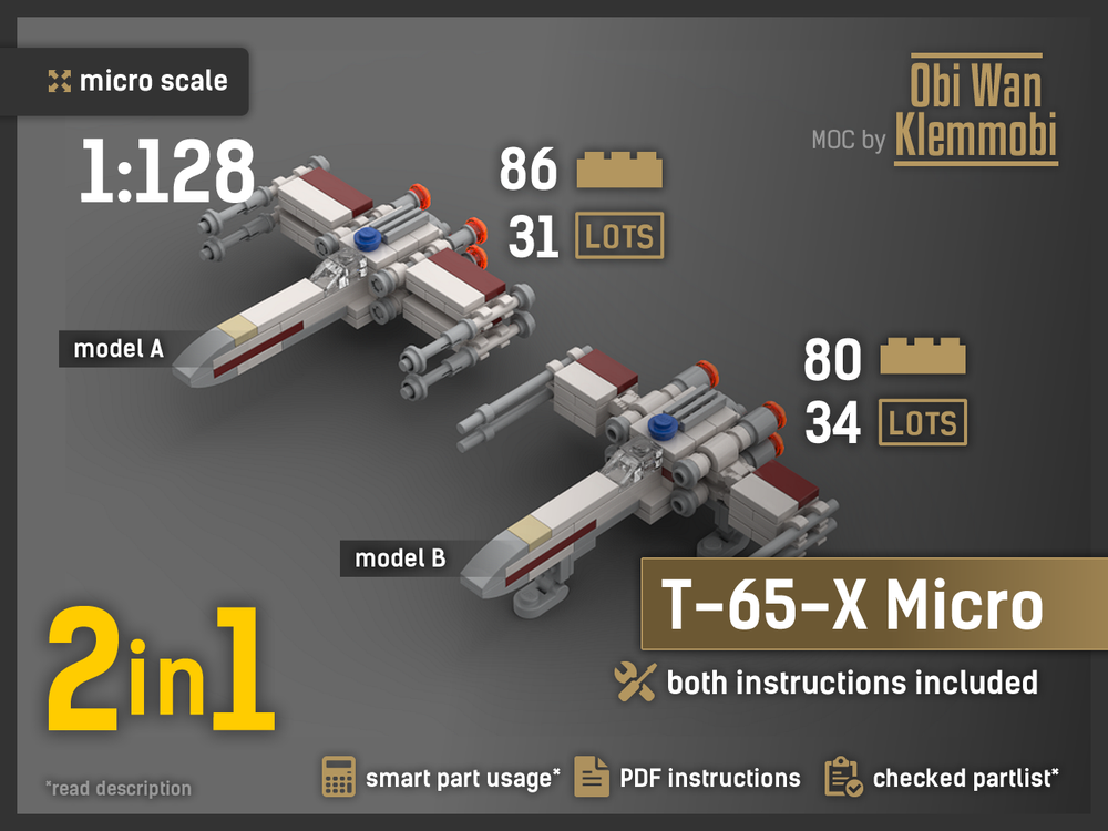 Lego Micro Series T-65-X (2 models), 1:128