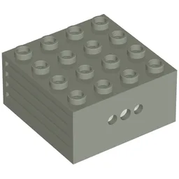 Light Unit, Train 12V 4 x 4 x 1 2/3, Flash / Light Gray