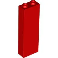 Brick 1 x 2 x 5 with Hollow Studs / Red