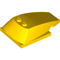 Lego Brick Wedged, Curved 6 x 4 x 1 1/3 with 4 x 4 Base [Plain] / Yellow