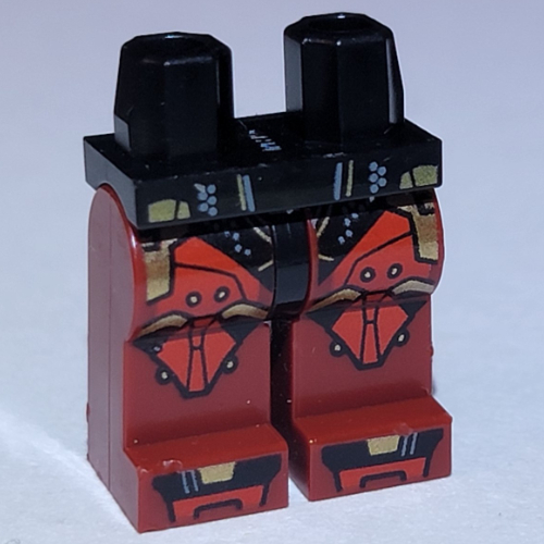 Lego Hips and Dark Red Legs with Gold/Red Armor print (Iron Man)