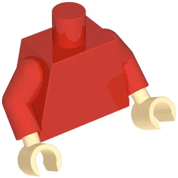 Torso Bodysuit, Muscles, Yellow Belt, Lightning Bolt Print (Shazam), Red Arms, Light Nougat Hands / Red