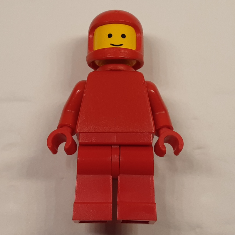 Lego Classic Spaceman, Red with Airtanks (3842a Helmet), Plain Torso