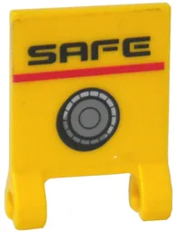 Flag 2 x 2 Square with Flat Edge with 'SAFE' and Dial Pattern (Sticker) - Set 5971