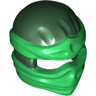 Lego Wrap with Short Back Knot, Green Pattern / Dark Green