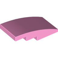 Lego Brick Curved 4 x 2 No Studs / Bright Pink
