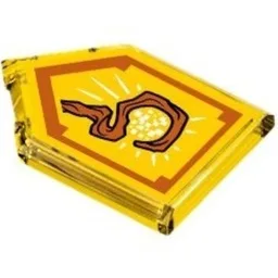 Tile Special 2 x 3 Pentagonal with Nexo Power Shield Print - Might Of The Magician / Trans-Yellow