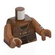 Torso, Vest, Nougat Clasps, Dark Brown Striped Shirt Print, Sienna Brown Arms and Hands / Reddish Brown