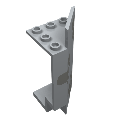 Lego Panel 3 x 3 x 6 Corner Wall with Dark Grey Stones Print / Light Bluish Gray