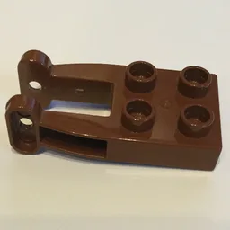 Duplo Plate 2 x 2 with Tow Rope Holder Arms / Reddish Brown