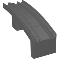 Lego Duplo Train Track Bridge Middle Section, New Style Half Arch With Mid-Support / Dark Bluish Gray