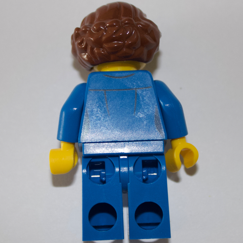 Lego Pilot - Blue Torso, Blue Legs, Reddish Brown Hair