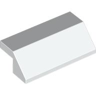 Lego Brick Sloped 45° 2 x 4 with 2/3 Inverted Cutout and no Studs / White