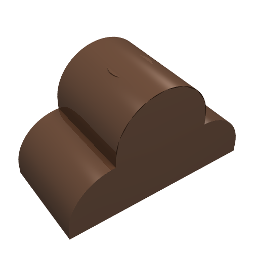 Lego Brick Curved 2 x 4 x 2 Triple, No Studs / Brown