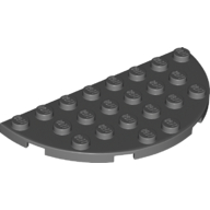 Lego Plate Round Half 4 x 8 / Dark Bluish Gray