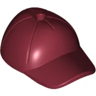 Hat / Cap Short Curved Bill with Seams and Hole on Top / Dark Red