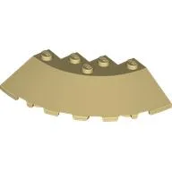 Brick Round Corner 6 x 6 with 33° Slope and Facet Cutout / Tan