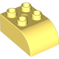 Lego Duplo Brick 2 x 3 with Curved Top / Bright Light Yellow