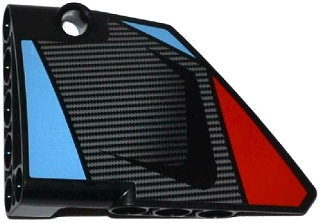 Lego Technic, Panel Fairing #13 Large Short Smooth, Side A with Carbon Fiber Air Intake Pattern (Sticker) - Set 42036