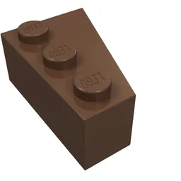 Brick Wedged, Angled 3 x 2 Left / Brown
