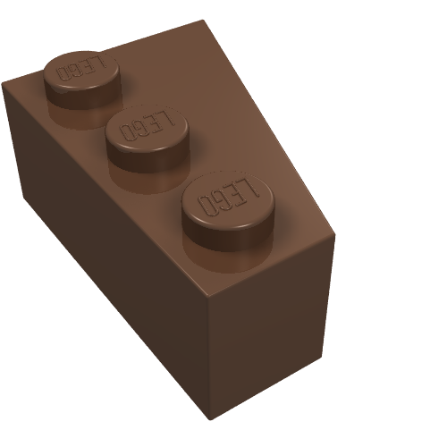 Lego Brick Wedged, Angled 3 x 2 Left / Brown