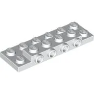Plate Special 2 x 6 x 2/3 with 4 Studs on Side, 1 Support Wall on Bottom / White