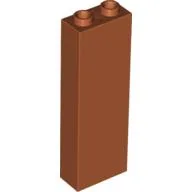 Brick 1 x 2 x 5 with Blocked Open Studs and Bottom Stud Holder with Asymmetric Ridges / Dark Orange