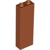 Lego Brick 1 x 2 x 5 with Blocked Open Studs and Bottom Stud Holder with Asymmetric Ridges / Dark Orange
