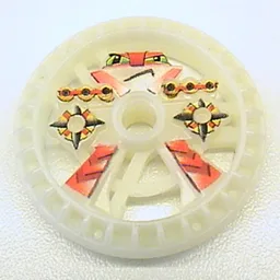 Technic Disc 5 x 5 Notched, Blazooka / Glow In Dark Opaque