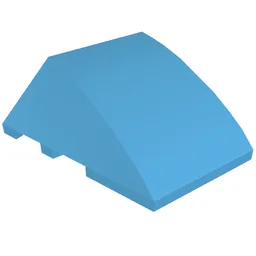 Brick Wedged, Curved 4 x 3 No Studs [Plain] / Dark Azure