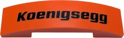 Slope, Curved 4 x 1 x 2/3 Double with Black 'Koenigsegg' Pattern / Reddish Orange