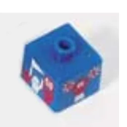 Pen Bead, Square with Fans, Cheerleader Print / Blue