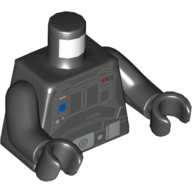 Lego Torso Armor with Control Panel and Belt Print, Black Arms and Hands / Black