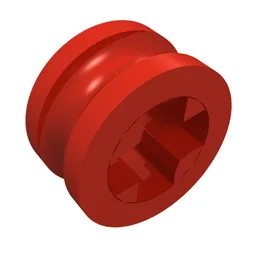 Technic Bush 1/2 Smooth with Axle Hole Semi-Reduced / Red