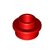 Plate Round 1 x 1 with Open Stud / Red