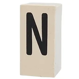 Tile Special 1 x 2 x 5/6 with Stud Hole in End with 'N' Print