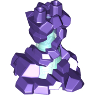 Lego Lower Body, Swirling Rocks over Trans-Light Blue Cone Print / Dark Purple