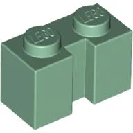 Brick Special 1 x 2 with Groove / Sand Green