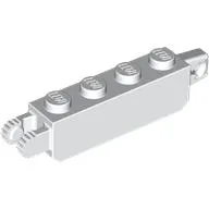 Hinge Brick 1 x 4 Locking with 1 Finger Vertical End and 2 Fingers Vertical End, 9 Teeth / White