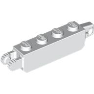 Lego Hinge Brick 1 x 4 Locking with 1 Finger Vertical End and 2 Fingers Vertical End, 9 Teeth / White
