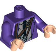 Lego Torso Jacket and Black Tie Print (Knight Bus Conductor), Dark Purple Arms, Light Nougat Hands / Dark Purple
