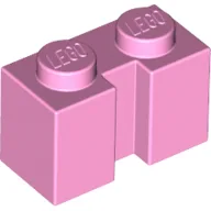 Brick Special 1 x 2 with Groove / Bright Pink